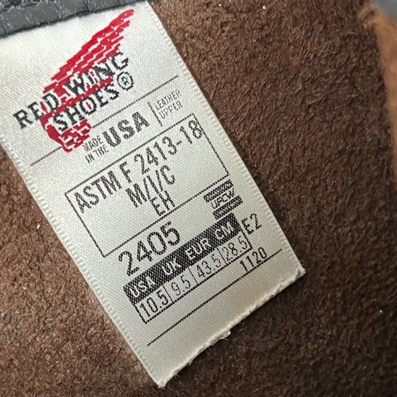 Red Wing Pecos Men's Size 10.5 EH Leather Steel Toe Work Boots Waterproof 2413 - Picture 8 of 9